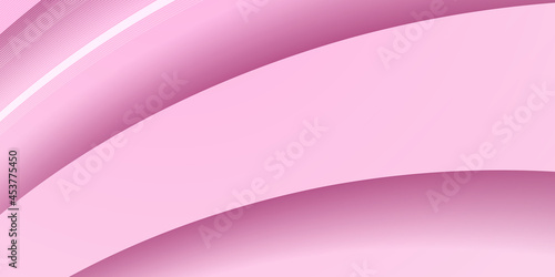 Abstract pink background with simply curve lighting element vector. Modern minimal 3d pink white gradient presentation background. 