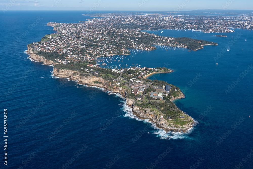 Aerial view of Watsons Bay, eastern suburbs of Sydney, NSW. Close up