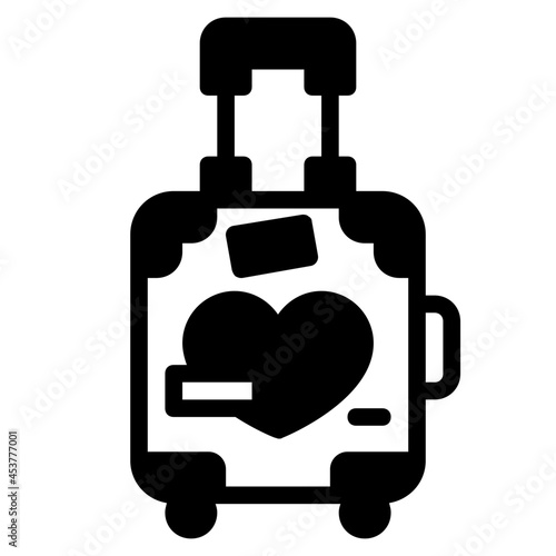 honeymoon glyph icon