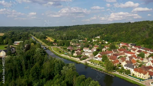 aerial view of the village of mailly la ville in bourgogne in france photo