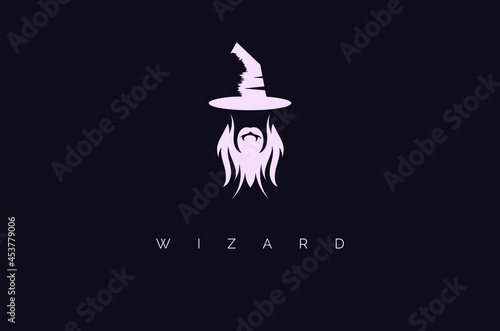 Creative minimal wizard warlock logo	