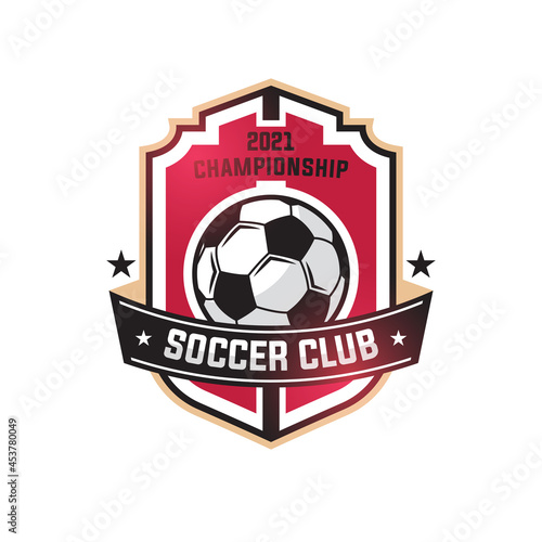 Soccer Football Badge Logo Design Templates | Sport Team Identity Vector Illustrations isolated on white Background