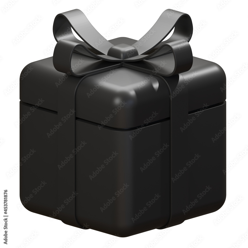 3d rendering icon of gift box isolated dark color 3d rendering icon of gift box isolated dark color
