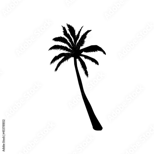 silhouette of coconut tree  palm tree illustration  vector summer sign
