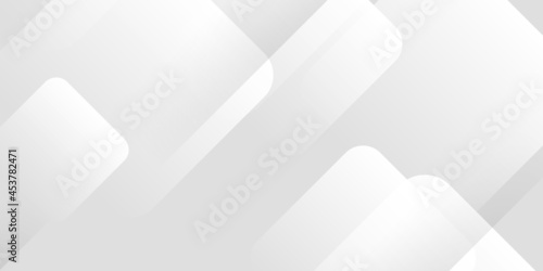 Simple modern abstract white grey abstract presentation background with rounded square shapes. Vector abstract graphic design banner pattern background web template.