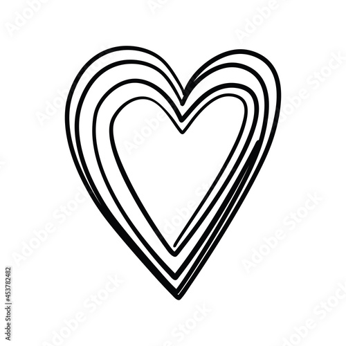 Vector illustration, hand drawn heart.