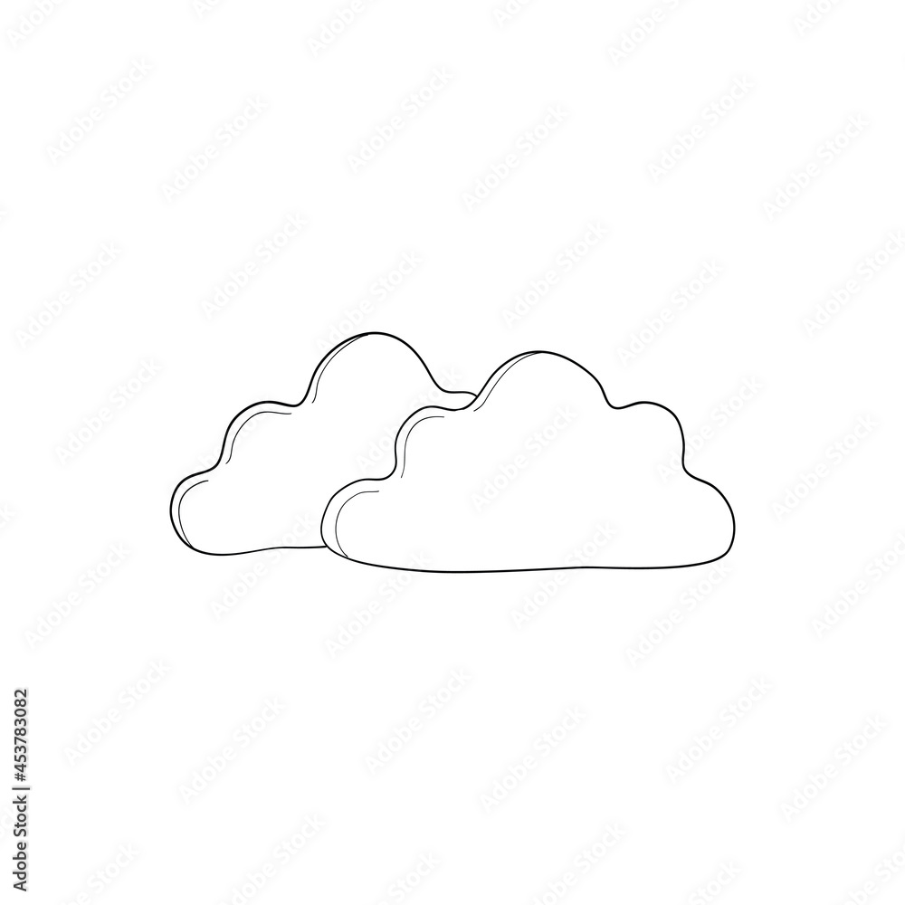 Vector doodle cloud on crumpled paper