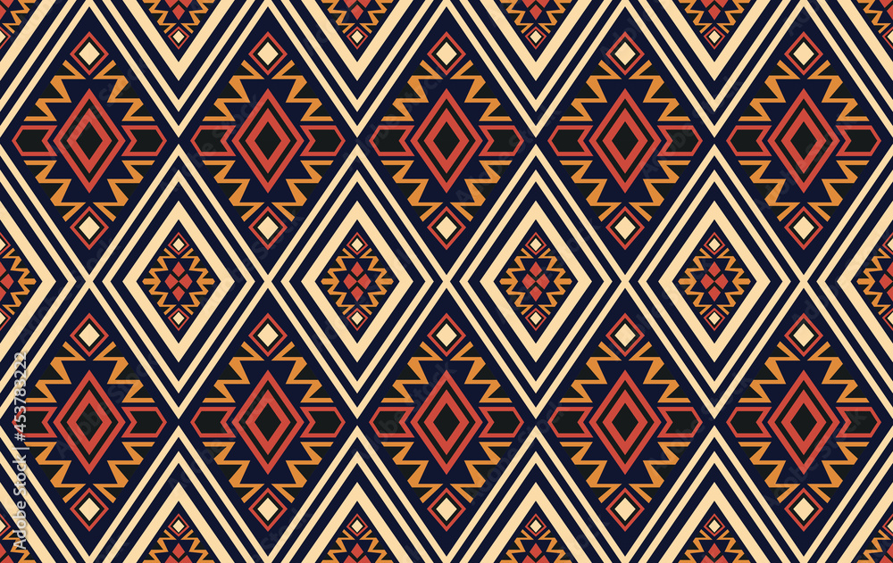 Geometric ethnic oriental ikat pattern traditional Design for background,fabric,wrapping,clothing,wallpaper,Batik,carpet,embroidery style.