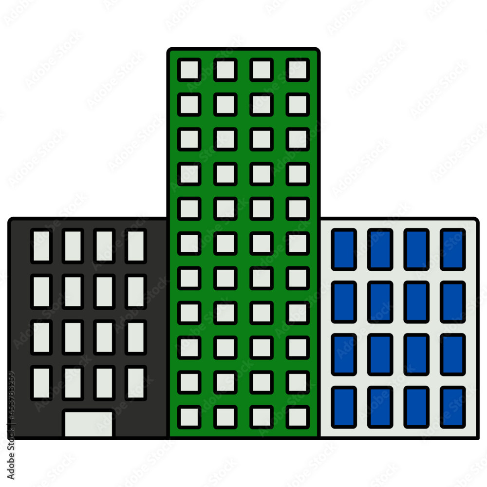 A unique design icon of city building A unique design icon of city building