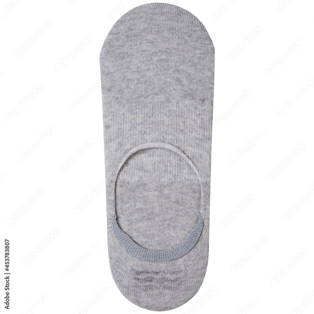 new gray short socks, on white background, stretched over cardboard new gray short socks, on white background, stretched over cardboard