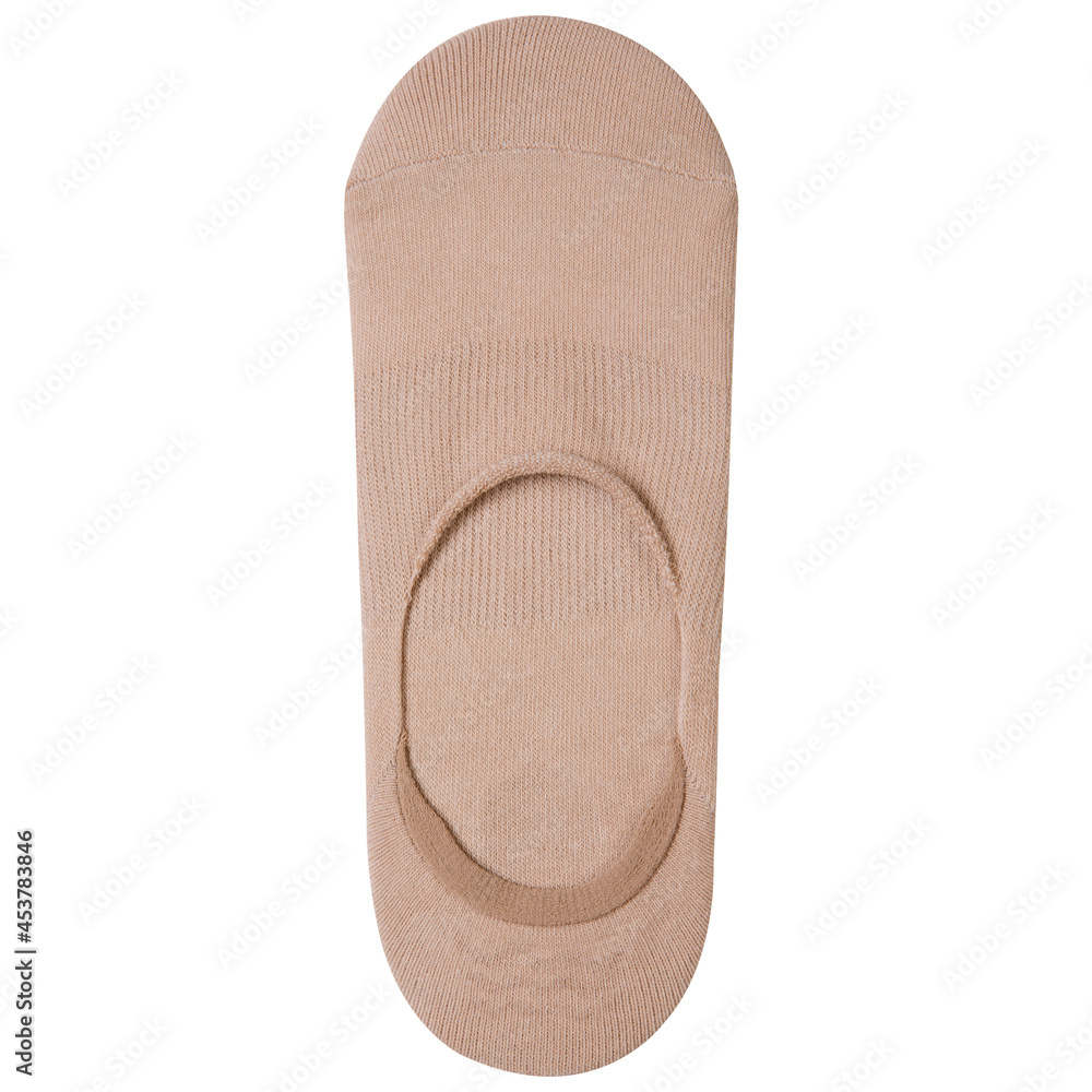new beige short socks, white background, set new beige short socks, white background, set