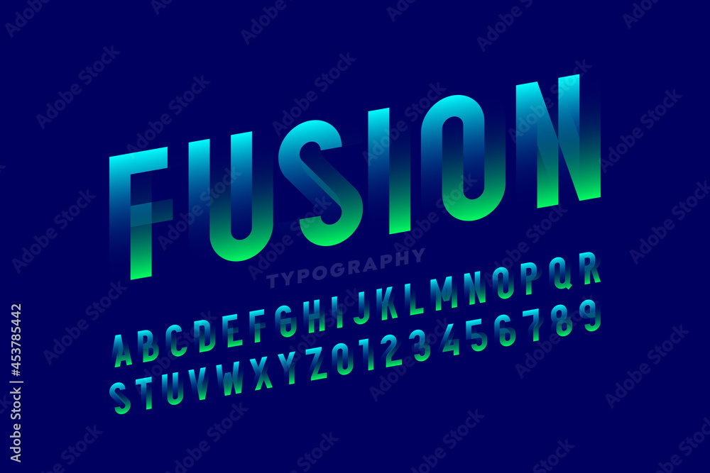 Modern fusion style font design, alphabet letters and numbers vector illustration Modern fusion style font design, alphabet letters and numbers vector illustration