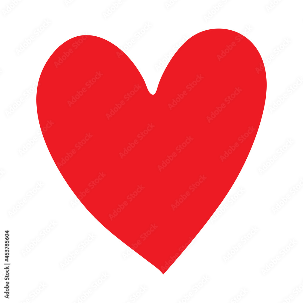 Red heart icon isolated on white background. Modern flat valentine love sign. Red heart icon isolated on white background. Modern flat valentine love sign.