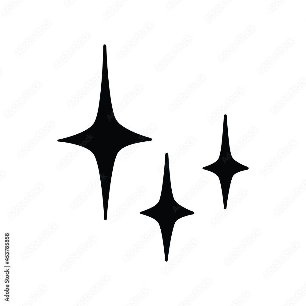 Black star. Flat vector illustration in black isolated on white background. Black star. Flat vector illustration in black isolated on white background.