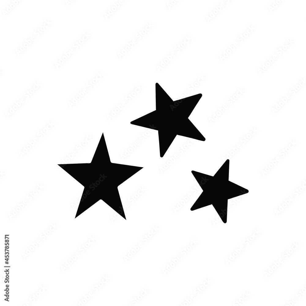 Black star. Flat vector illustration in black isolated on white background. Black star. Flat vector illustration in black isolated on white background.