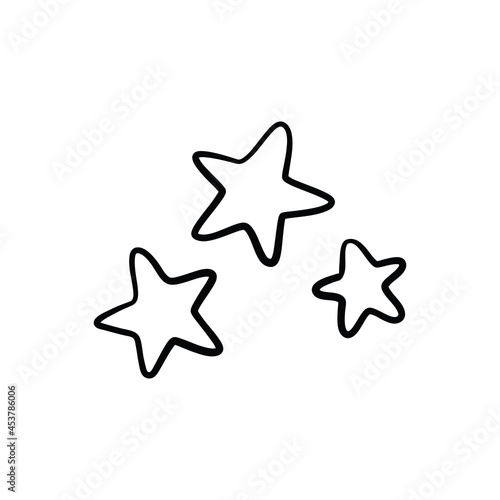 Black star. Flat vector illustration in black isolated on white background.