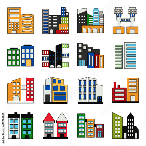 Pack of Buildings and Establishment Flat Icons