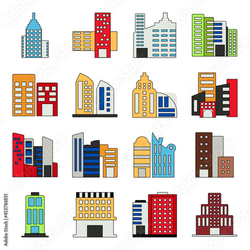 Pack of Cityscape and Establishment Flat Icons