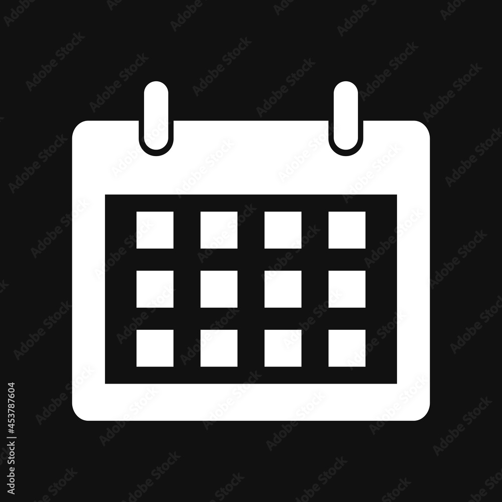 Calendar icon on grey background Calendar icon on grey background