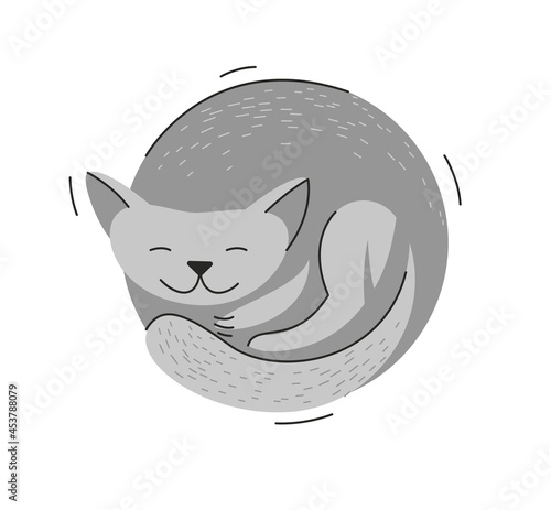 Cute cat sleeping vector il...