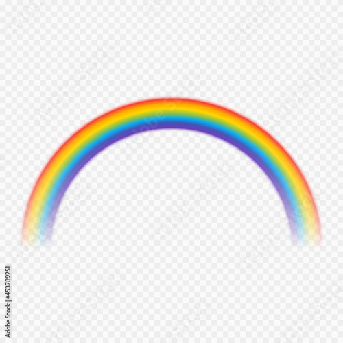 Realistic colorful rainbow. Transparent rainbows. Vivid rainbow with transparent effect - stock vector