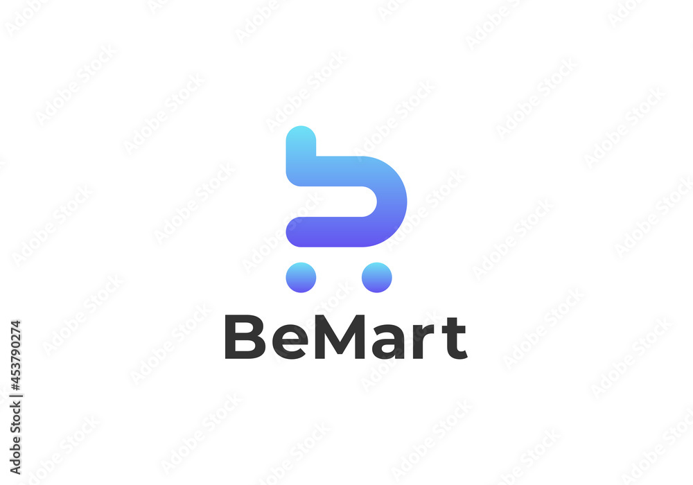Letter b Online Shop Logo vector
