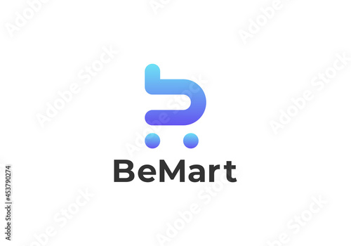 Letter b Online Shop Logo vector
 photo