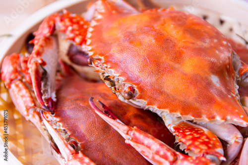 Blue Crab, boiled blue Crab gourmet, Seafood background
