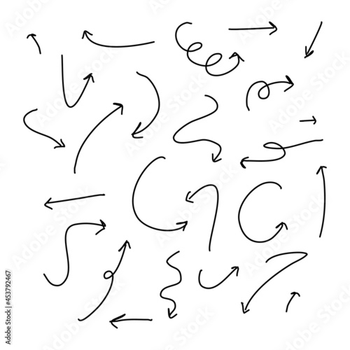 hand draw arrows set