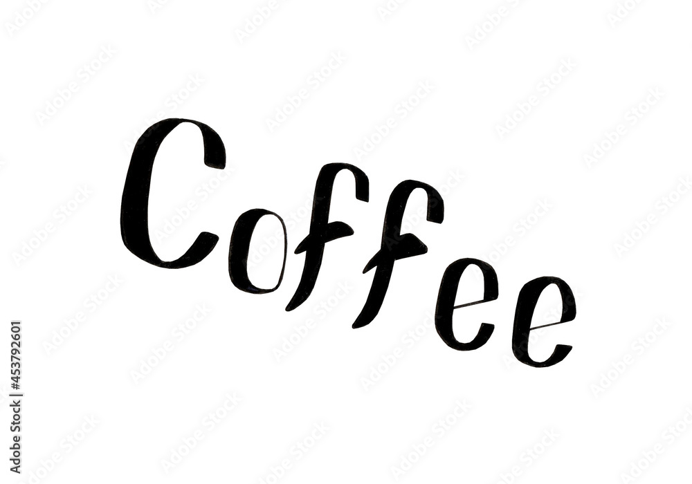Hand lettering illustration about coffee. Coffee time: words and cups to go coffee calligraphy. Trendy print or text design for restaurant or cafe. Isolated on white background. hand-drawn. Hand lettering illustration about coffee. Coffee time: words and cups to go coffee calligraphy. Trendy print or text design for restaurant or cafe. Isolated on white background. hand-drawn.