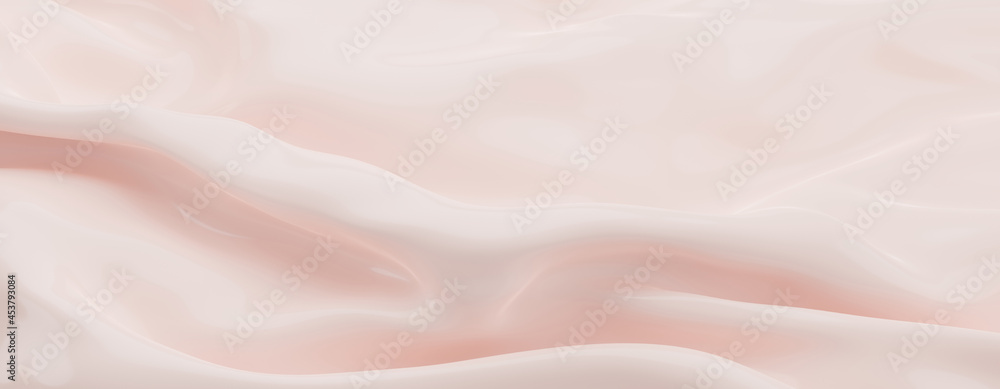 Fototapeta premium Pink cosmetic cream background 3D render