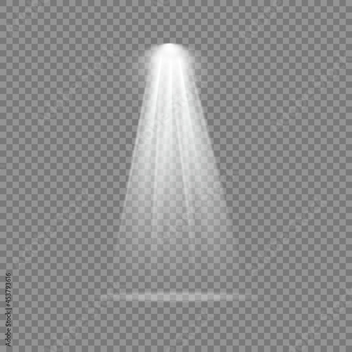 Set of white spotlight  projector light effect.