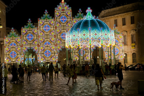 Luminarie decoration in Lecce, Salento