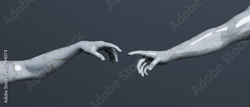 Canvas Print marble sculpture of creation of adam