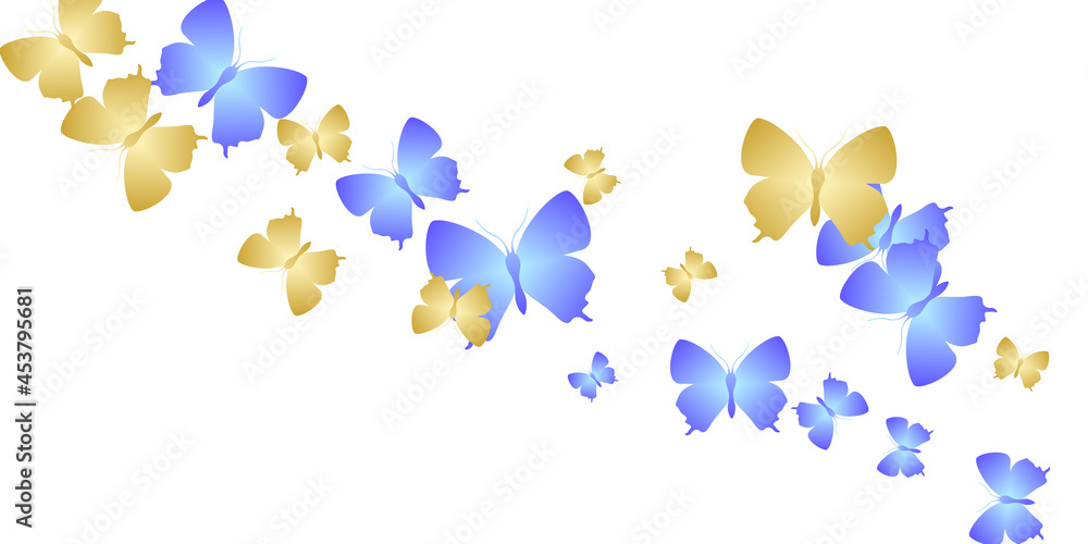 Exotic bright butterflies abstract vector wallpaper. Spring little moths. Fancy butterflies abstract dreamy illustration. Gentle wings insects graphic design. Fragile beings.