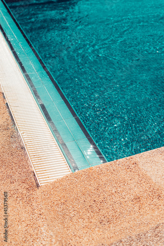 Detail of a swimming pool with filters on the sides