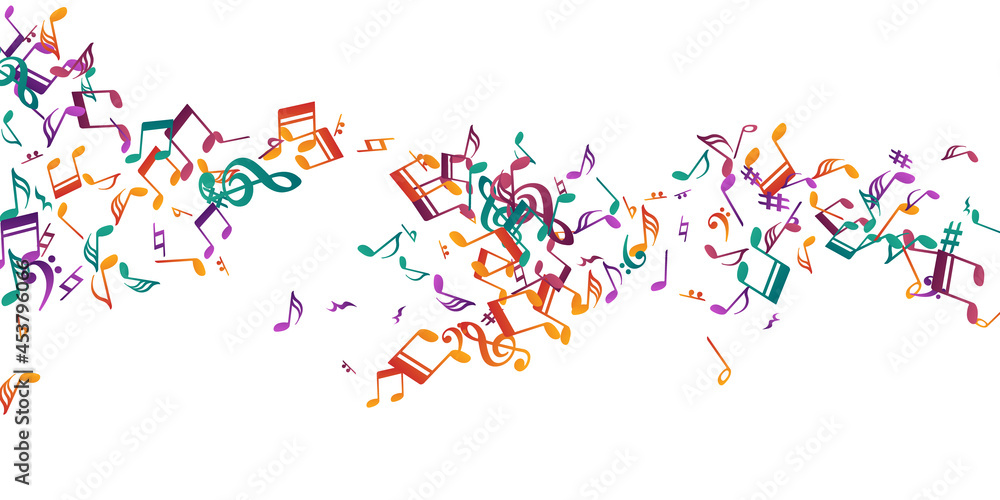 Musical note symbols vector backdrop. Melody Musical note symbols vector backdrop. Melody
