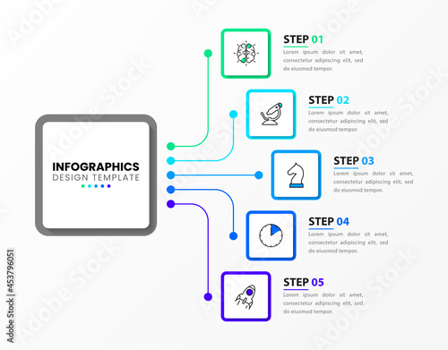 Infographic design template. Creative concept with 5 steps