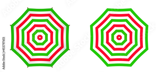 Canvastavla Umbrella with Italy flag, top view