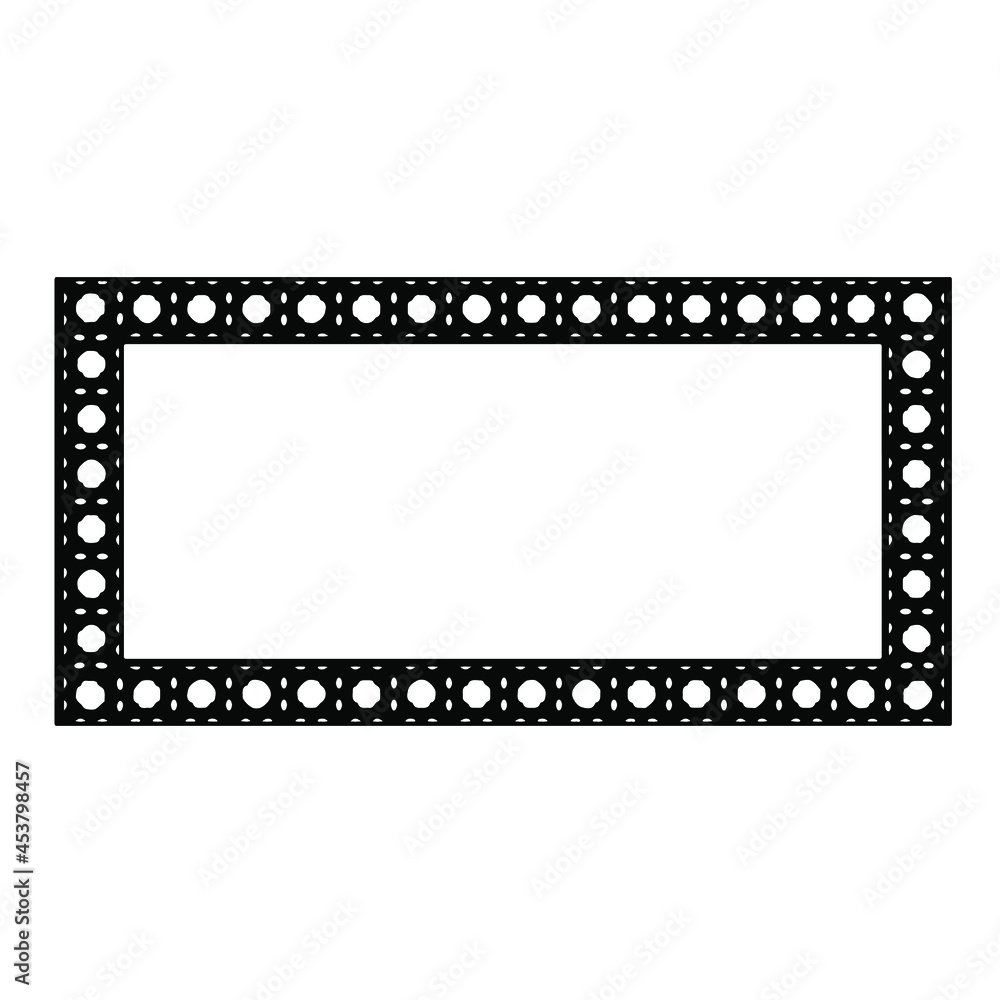 Black and white rectangular frame with ornament, vector certificate template, decorative design element in retro style Black and white rectangular frame with ornament, vector certificate template, decorative design element in retro style