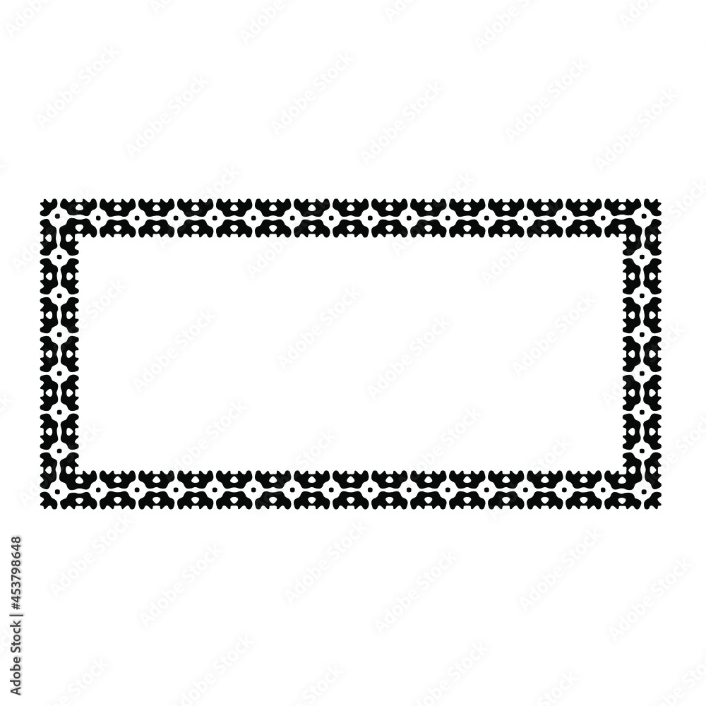 Black and white rectangular frame with ornament, vector certificate template, decorative design element in retro style Black and white rectangular frame with ornament, vector certificate template, decorative design element in retro style