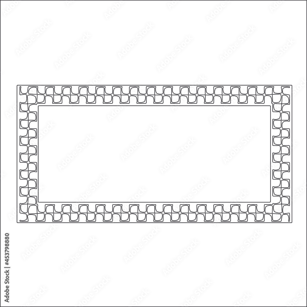 Black and white rectangular frame with ornament, vector certificate template, decorative design element in retro style Black and white rectangular frame with ornament, vector certificate template, decorative design element in retro style