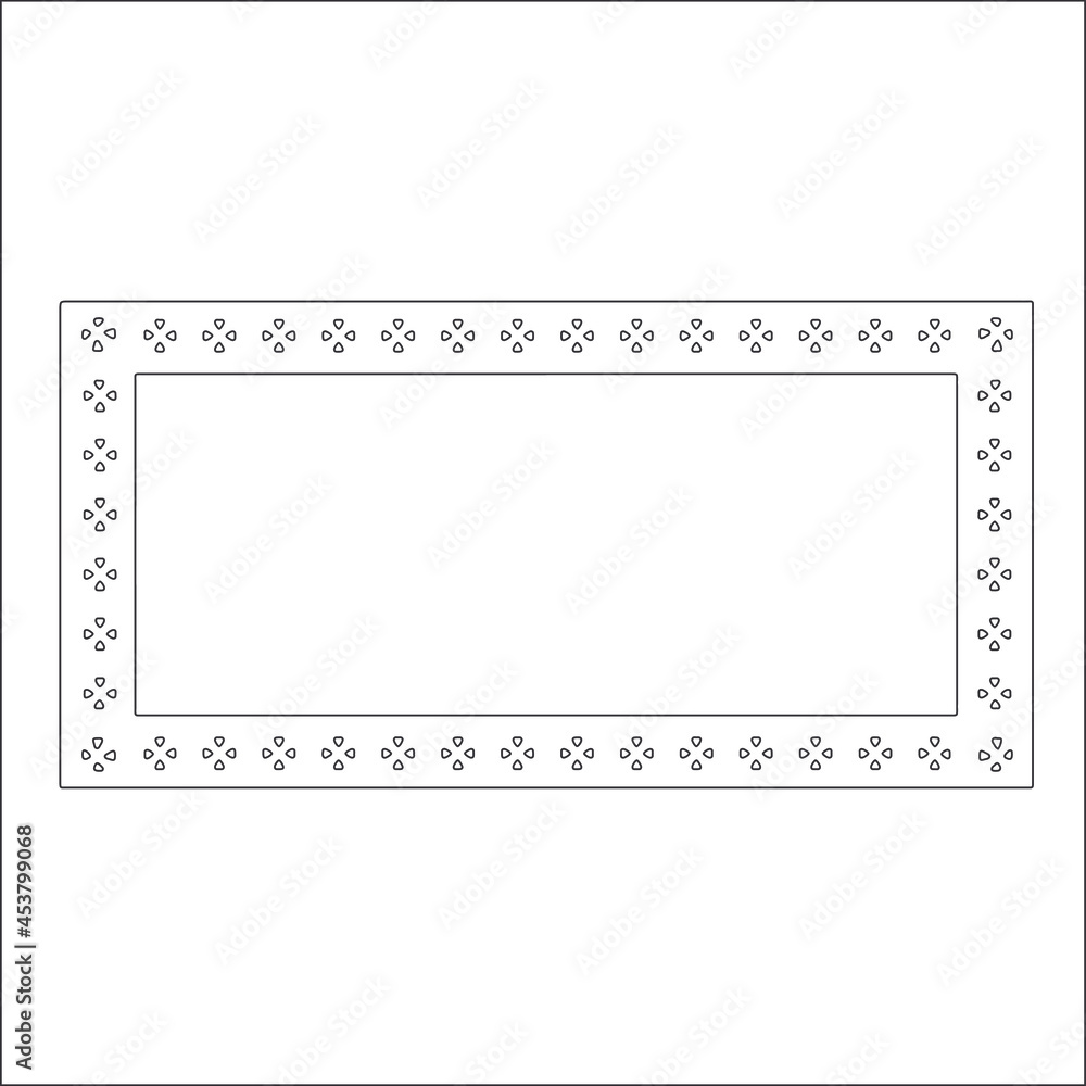 Black and white rectangular frame with ornament, vector certificate template, decorative design element in retro style Black and white rectangular frame with ornament, vector certificate template, decorative design element in retro style