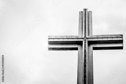 Close up grayscale of  Shrine of Valor simple of Filipinos during World War II in Philippines photo