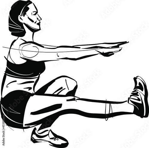 the vector illustration of the pistol squat