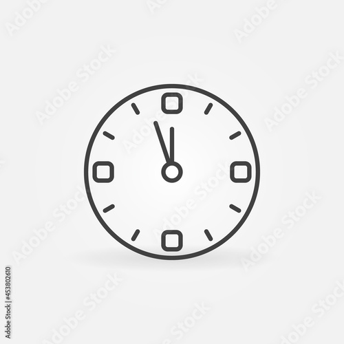 Christmas Clock outline icon. New Year concept symbol