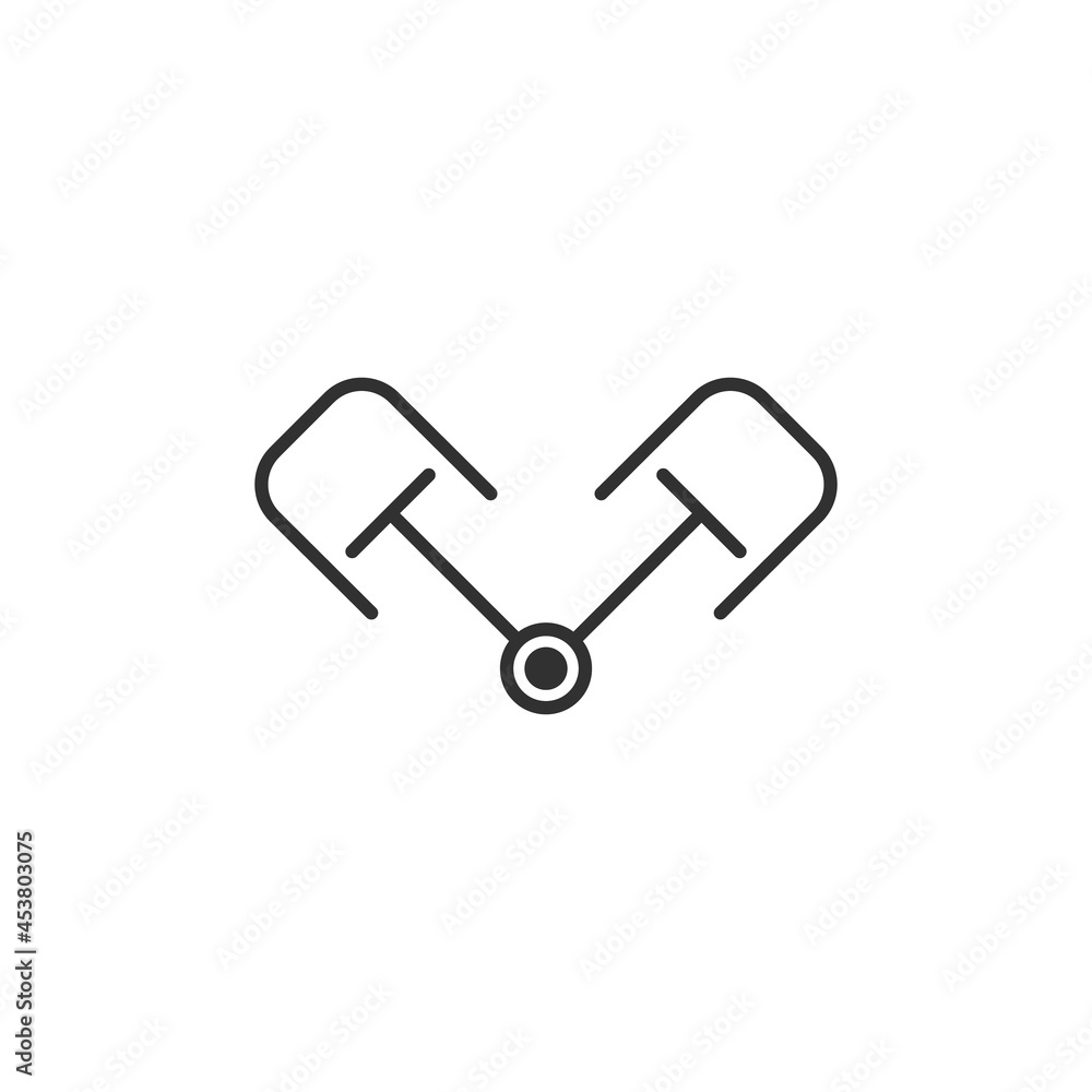 Piston engine linear icon. Stock Vector illustration isolated on white background. Piston engine linear icon. Stock Vector illustration isolated on white background.