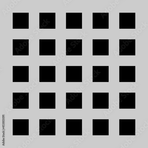 Peg board with square holes. Grey peg board perforated texture background for working bench tools. Vector illustration.