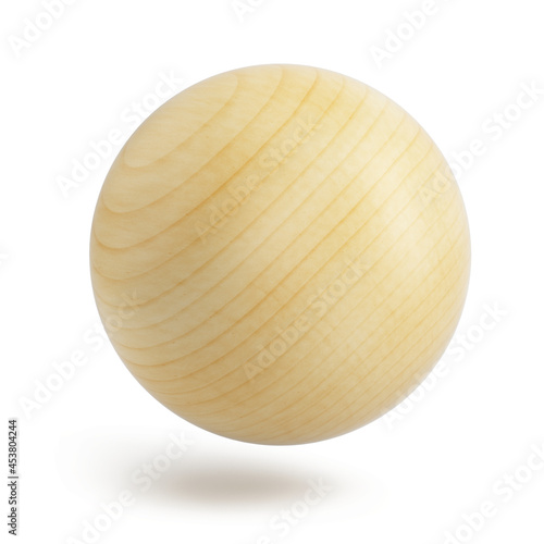3d wooden spheres isolated on a white - 3d rendering