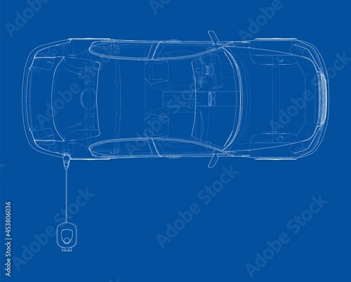 Electric car charging station. Electromobile